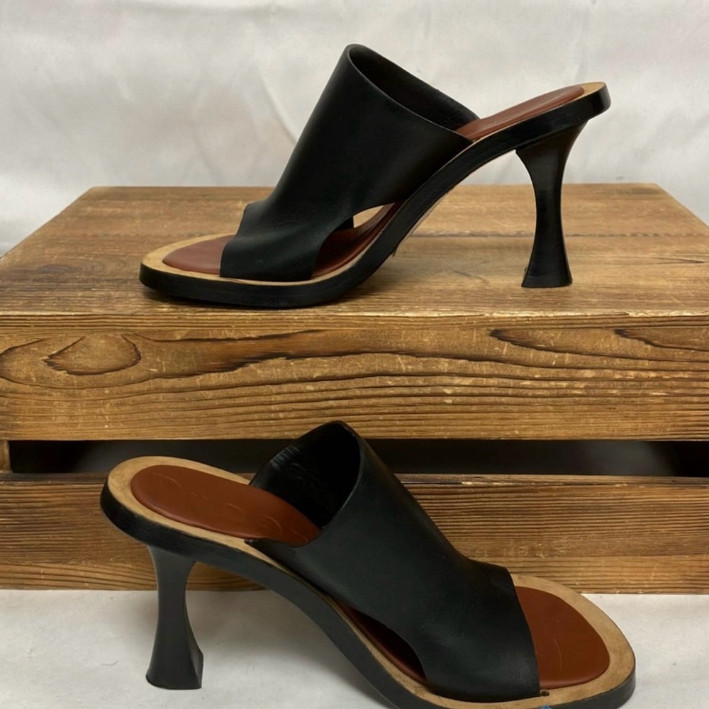Proenza Schouler Ledge Black and Tan Leather Mules - Picture 5 of 9